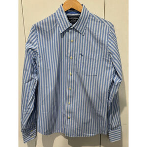 Men's Abercrombie & Fitch Blue & White Striped Casual Button Down cotton Shirt L